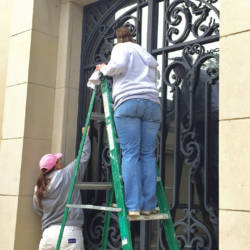 Painting the Iron Bars on Front Door