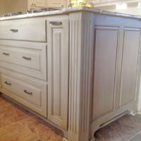 A Painted Kitchen Island with Cabinets