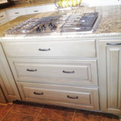 Painted Kitchen Island with Cooktop