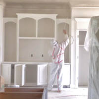 Painting of Living Room Cabinets