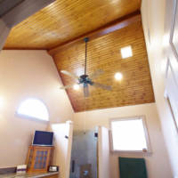 Pine Beaded Board Ceiling with Fan 2