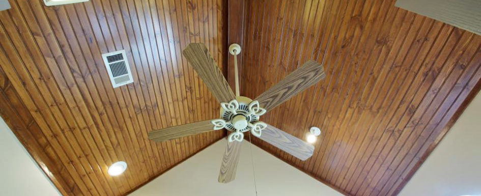 Pine Beaded Board Ceiling with Fan1