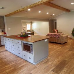 Open Area with Island and Hardwood Floors